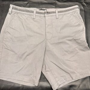 Express Gray Flat Front Shorts 8”